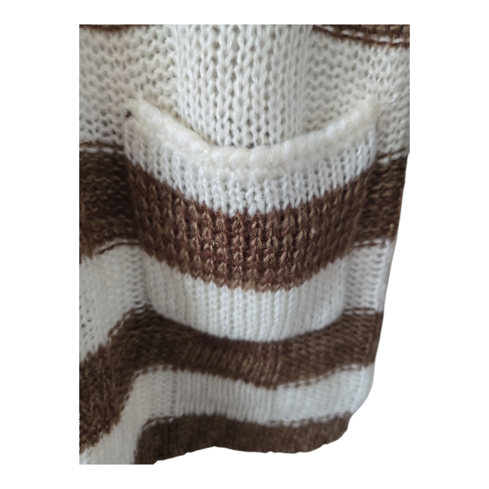 Canyon River Blues Brown and Cream V-Neck Sweater - Picture 3 of 4